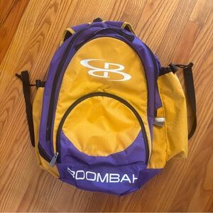 Baseball/Softball Boombah Tyro Bat Backpack - Purple and Yellow